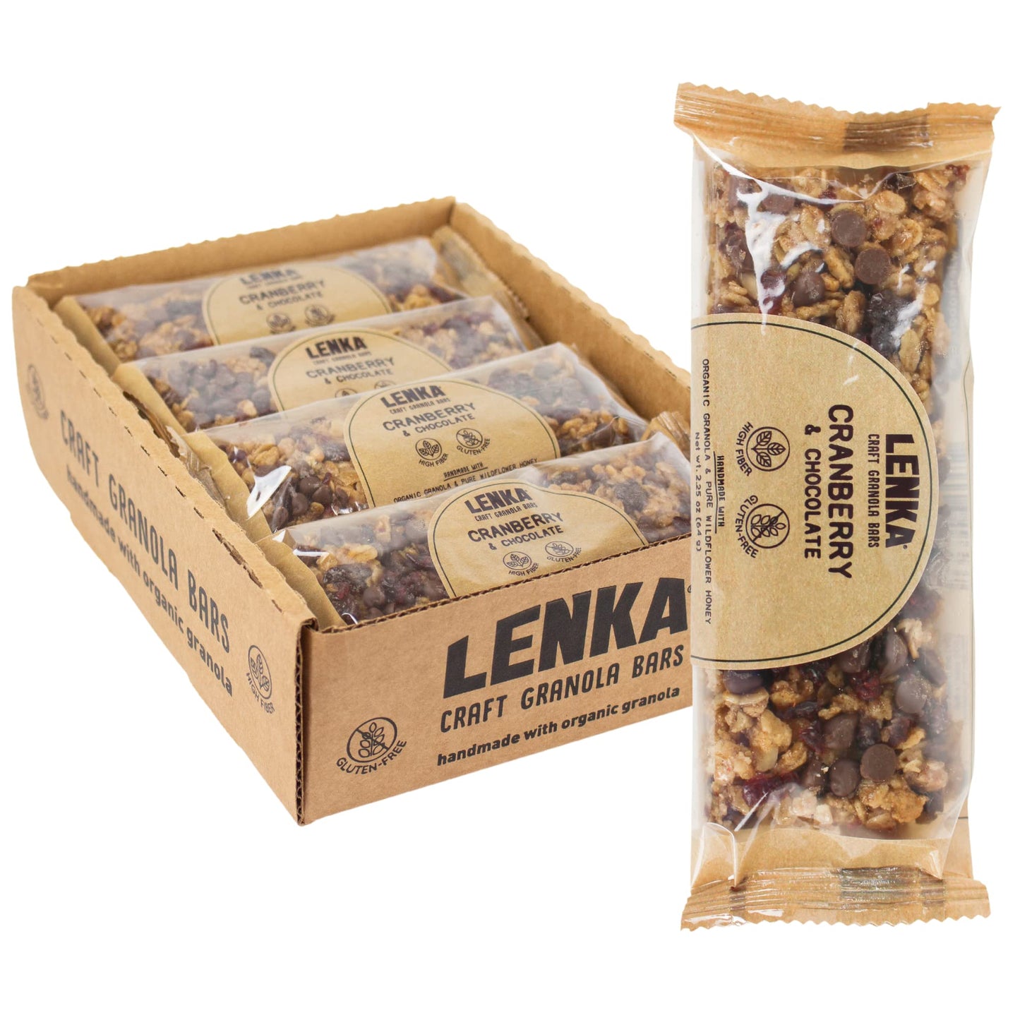 LENKA Granola Bars - Cranberry & Chocolate